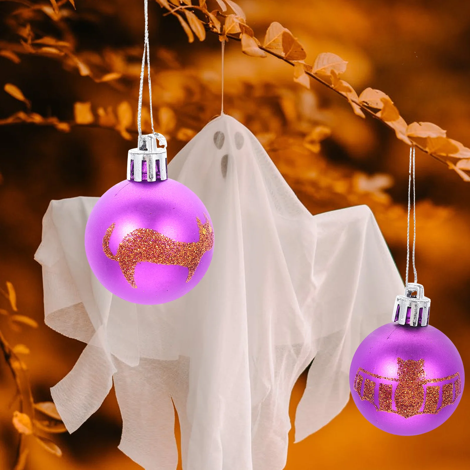 12 Pcs Halloween Hanging Ball Affordable Decorations Decorative Ornament Gift Party Adults Ornaments Supplies Plastic Festival