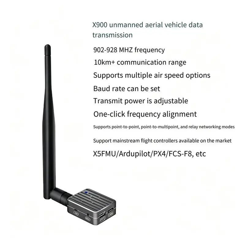 AA60 12km RTK Radio Transmission Module 2PCS 902-928MHz Wireless Data One-To-One Two-Way Communication for UAV