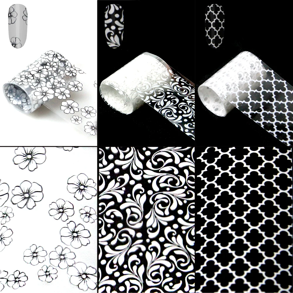 10 Rolls/ Box Charm Nail Foils Polish Stickers Metal Color Starry Paper Transfer Foil Wraps Adhesive Decals Nail Art Decorations