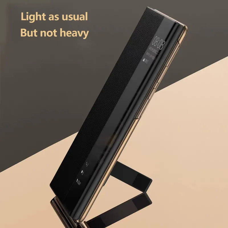 Smart View Window Schutzhülle für Huawei Mate XT Ultimate Plating Leder Flip Case Rotate Kickstand Cover