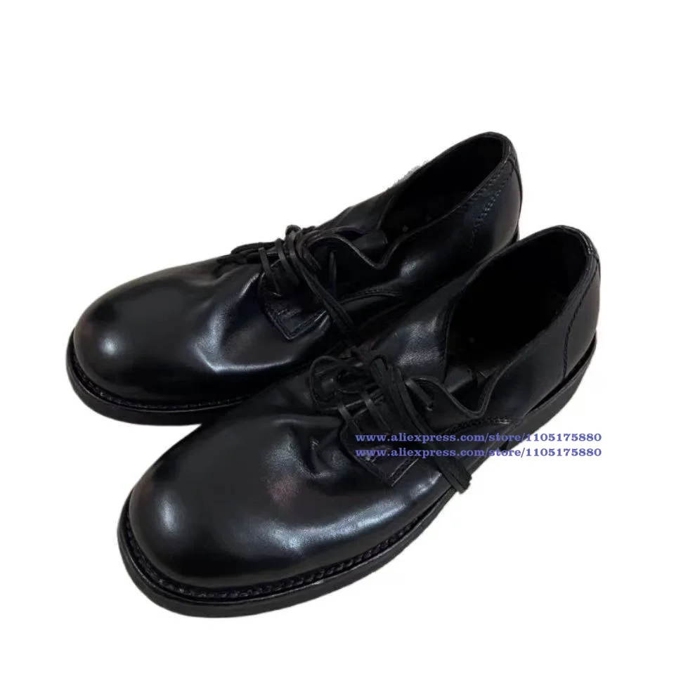 أحذية ديربي جلدية سوداء للرجال جلد البقر الدانتيل يصل أحذية من الجلد الرسمي العصرية اليدوية الفاخرة مصمم جديد في أحذية رجالية