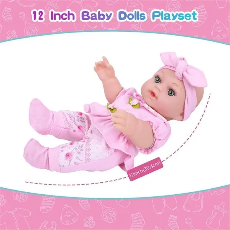 

D7YD Realistic Reborns Baby Dolls with Clothing Hairband for Toddler and Collector