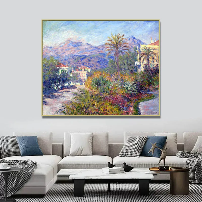 

Strada Romada in Bordighera by Claude Monet Hand-painted impression landscape oil painting for Living Room Home Decoration