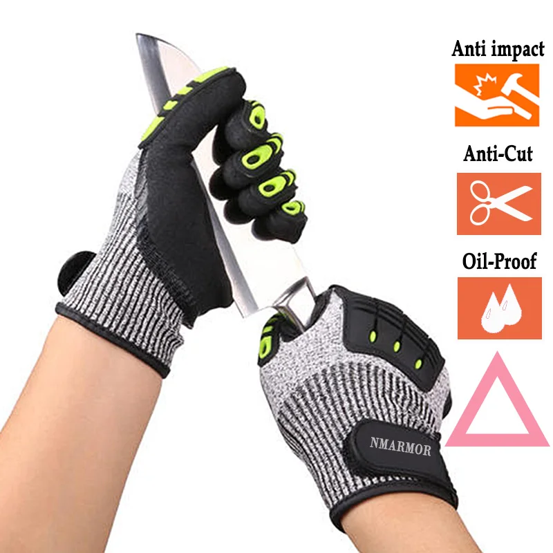 NMSafety Work Protective Gloves Cut-resistant & Anti Vibration Safety Gloves HPPE+Anti Cut & Shock Gloves