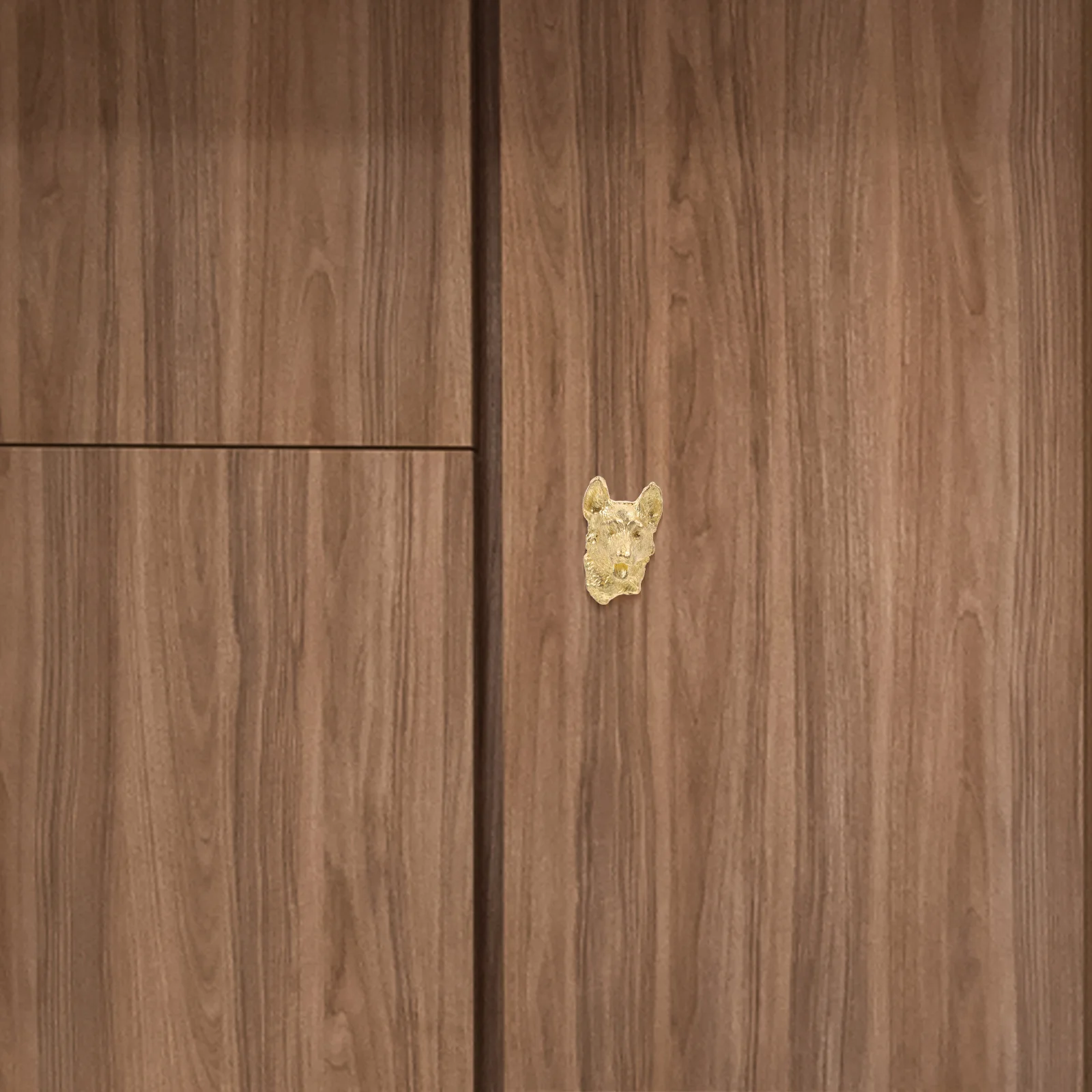 

Wolf Dog Head Shaped Cabinet Knob Brass Drawer Pull Handle Vintage Animal Design For Furniture Wardrobe Cupboard Bathroom