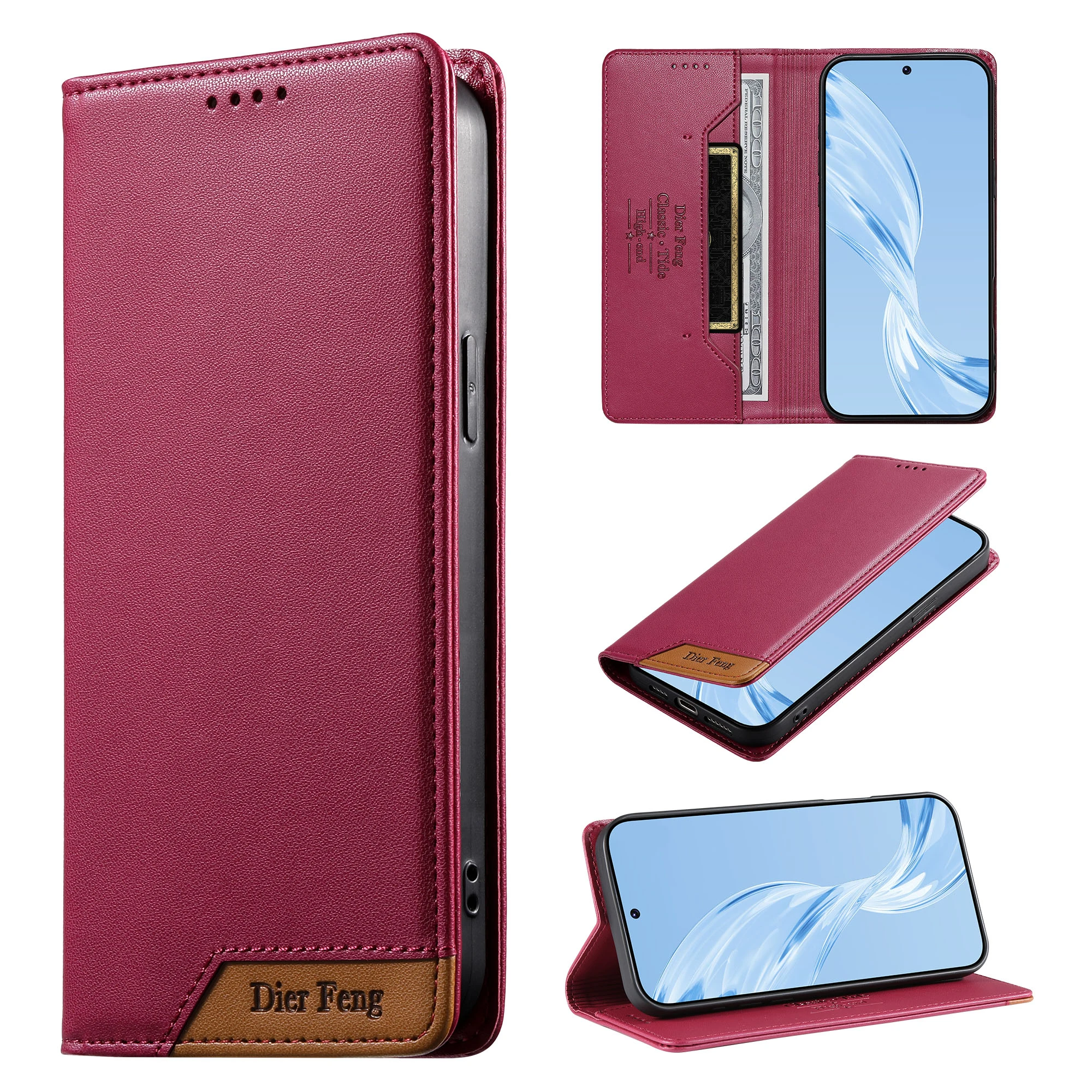 Funda de cuero con cierre magnético para Samsung Galaxy M40s M23 M13 M12, Funda con 2 ranuras para tarjetas, Funda anticaída