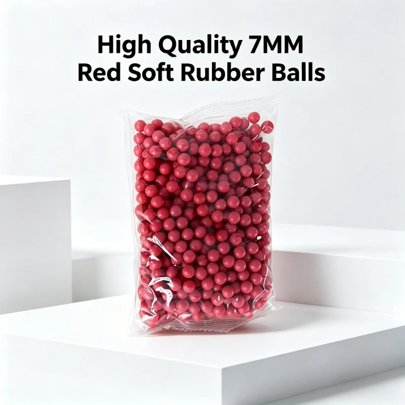 

500Pcs/Bag 7mm Red Round Soft Beads Safe Outdoor Playing Accessories 1Bag/3Bag/5Bag