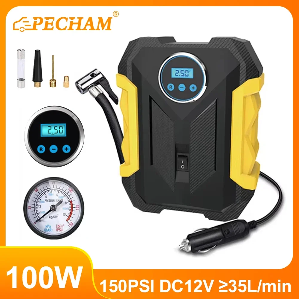 

150PSI Automobile Air Compressor Digital Tire Inflation Pump 120W With LED Lamp Tire Compression Pump Compressor For Car Motorcy