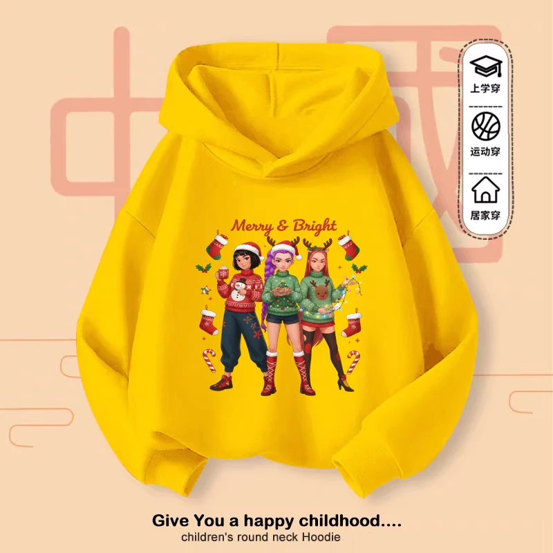 طفل Huntrix هدية عيد الميلاد هوديي Guerreras K-Pop ربيع الخريف ملابس خارجية #6