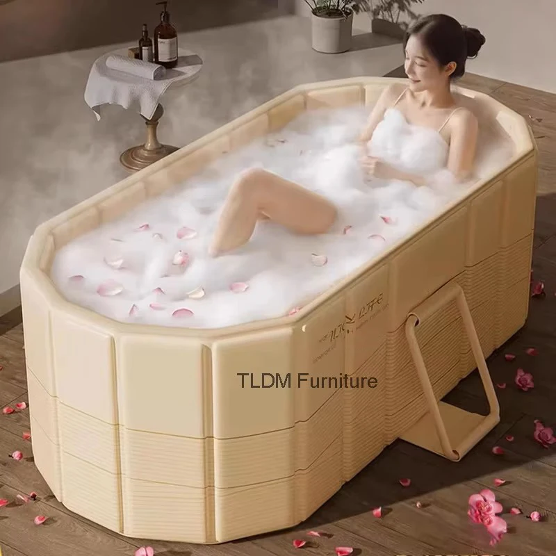 

Nordic Smart Portable Bathtubs Home Adult Folding Ice Bath Barrel Modern Constant Temperature Sweat Steaming Bath Barrel Hot Tub