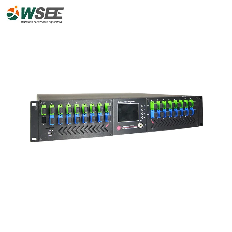 WDM 2U 16 32 64 Output ports CATV Cable TV Smart PON Erbium-Doped Optical Fiber Amplifier EDFA