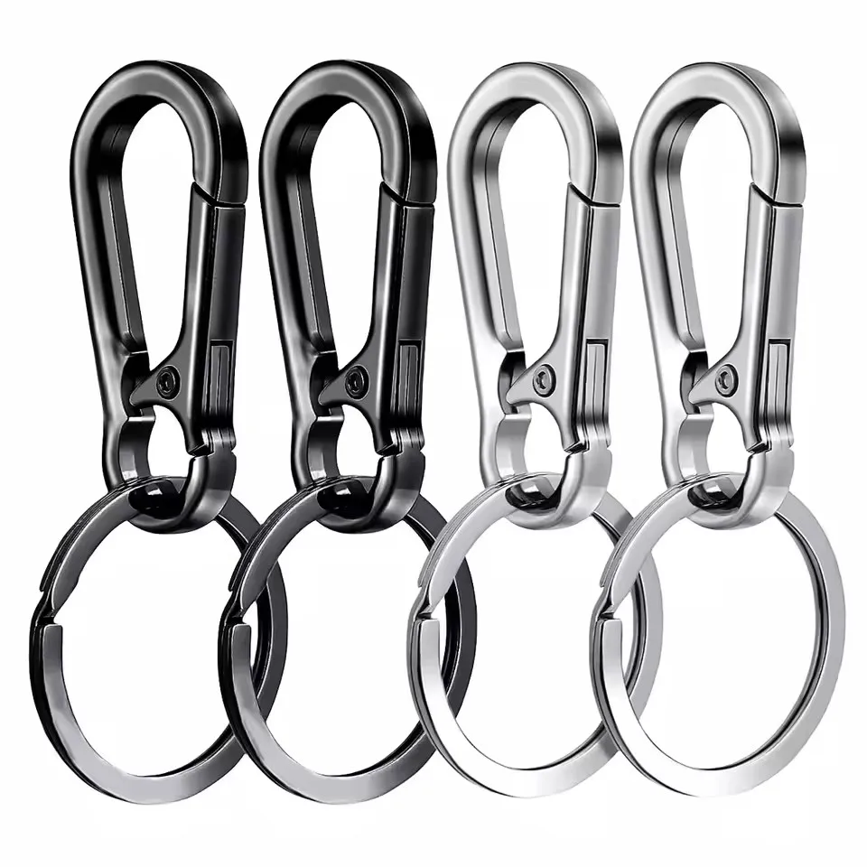 4Pcs Carabiner Clip Keychain Metal Carabiner Shape Key Ring Keyring Key Holder Clips Hook Holder Organizer for Car Keys Finder