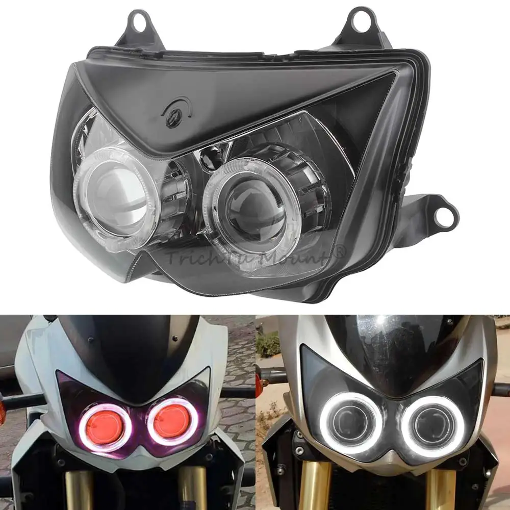 Motorcycle Headlight LED Lo/Hi Beam Headlamp Custom HID Headlight Assembly For Kawasaki Z1000 Z750 Ninja 250R EX250 faro moto