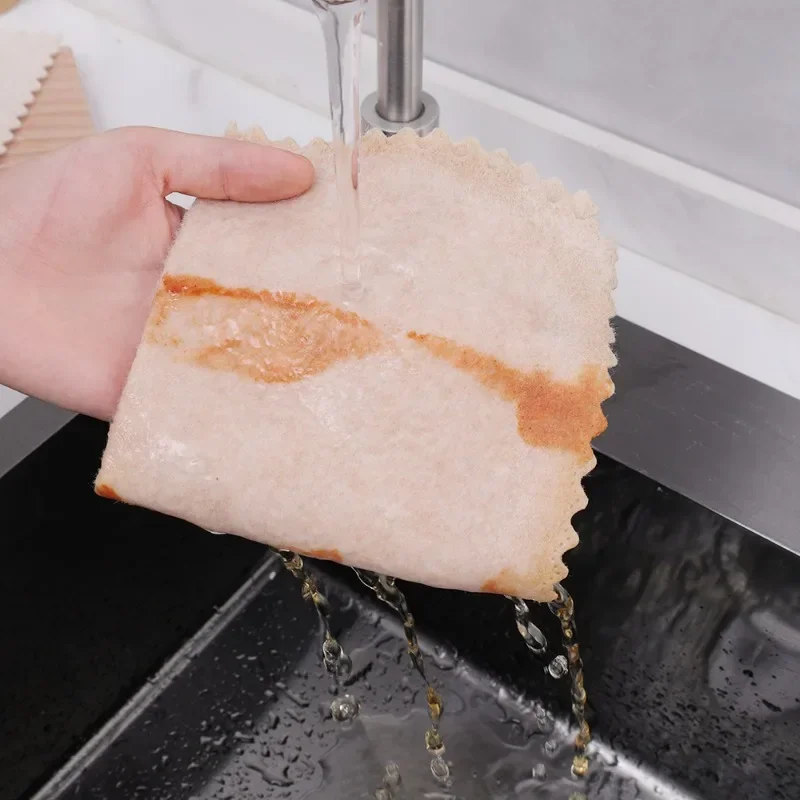 1/2M Magic Cleaning Cloths Natural Luffa Plant Fiber Dishcloths Super Absorbent Towels Kitchen Non-stick Oil Cloth Scouring Pads