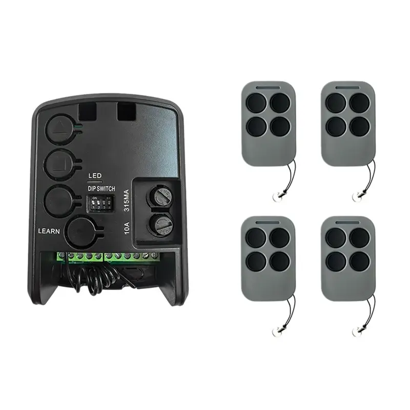 B27B AC220V Garage Door Control Board Universal With 4X Remote Control Tubular Motor Reciever Receiver Shutter Motor Control Pan