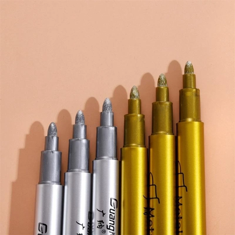 Набор-перманентных-акриловых-маркеров-6-шт-золотые-серебряные-блестящие-ручки-для-силикона