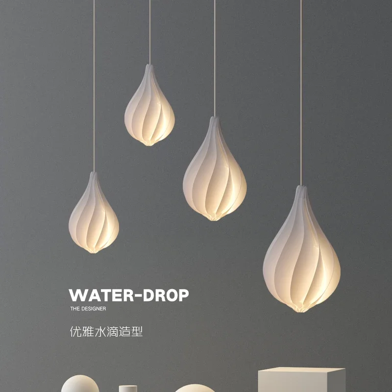 Nordic Minimalist Restaurant Chandelier Creative Water Drop Living Room Bar Living Room Three Head Decorative LED Pendant Lamp