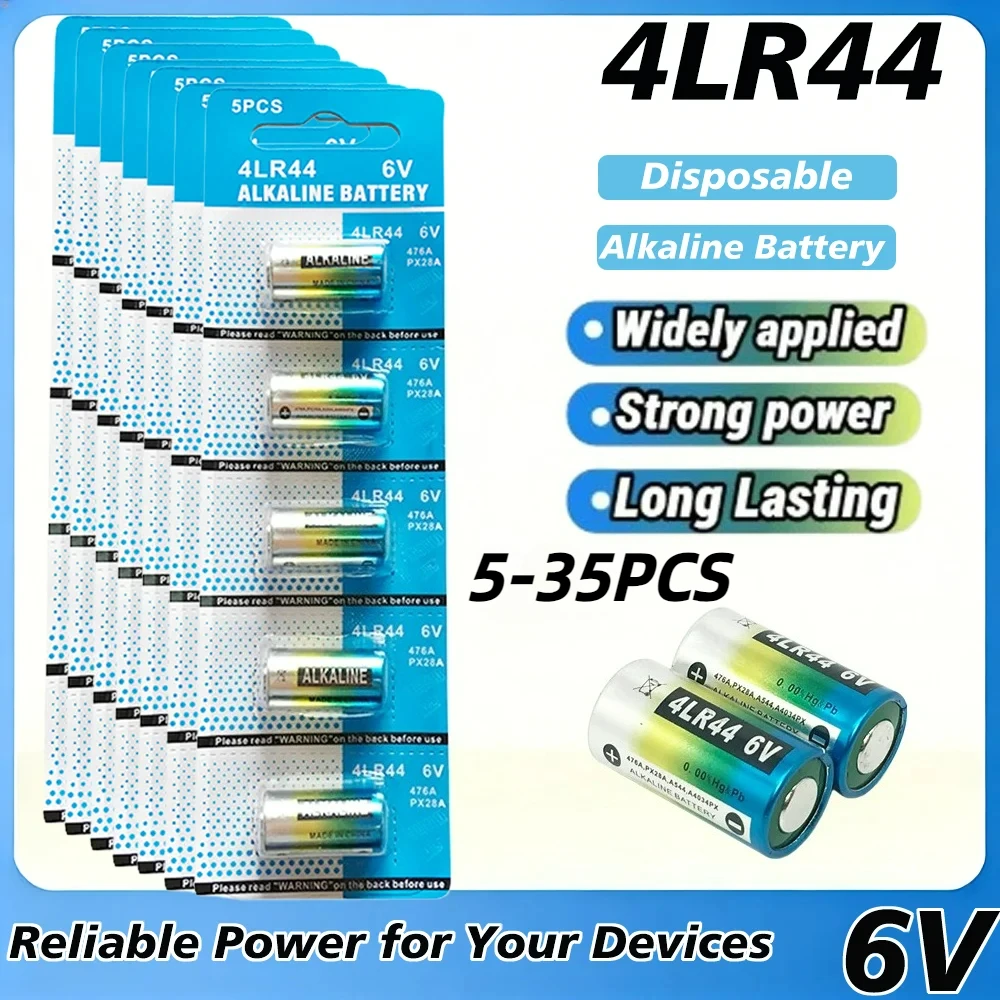 4LR44 6V Alkaline Battery, Replacement for 476A L1325 2CR1-3N in Car Remote, Dog Training Collar, Toy, Long Lasting