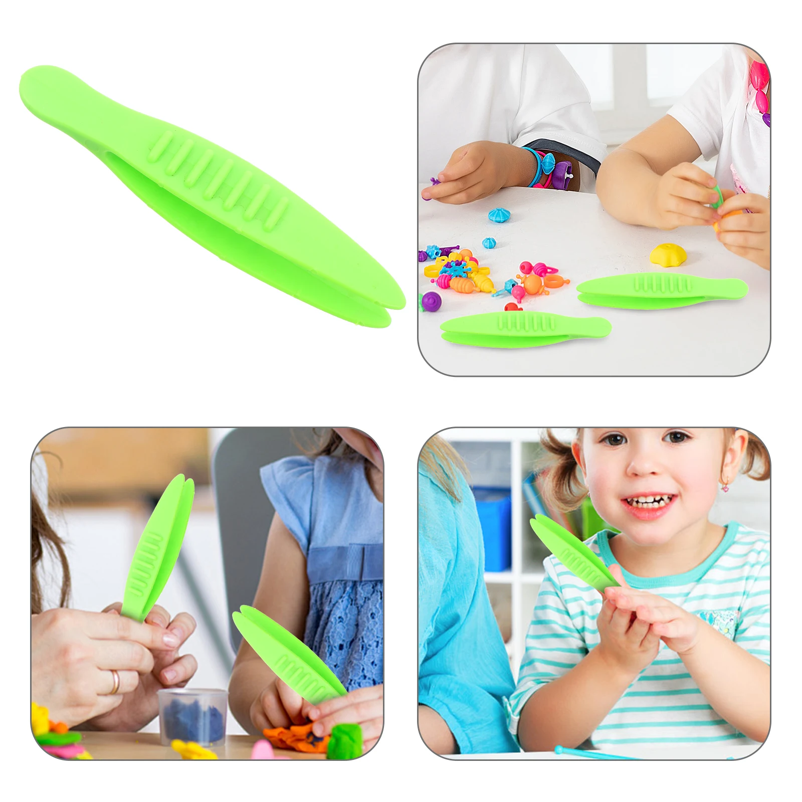 

10 Pcs Toddler Kindergarten Experiment Tools Child Tweezers Plastic Crafts Bead