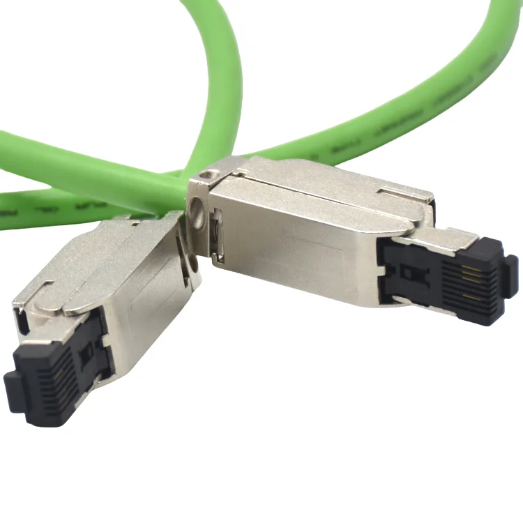 Ethernet cable rj45 4 pin male plug Industrial automation straight to angled Waterproof cable Connector manufacturer