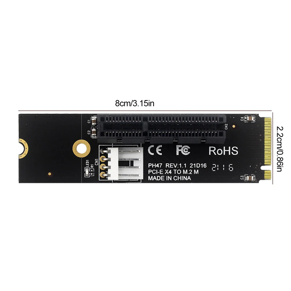 NGFF M.2 To PCI-E 4X Adapter Card Compatible with X1 X4 X8 X16 PCI-e Interface Static Bag Packaging