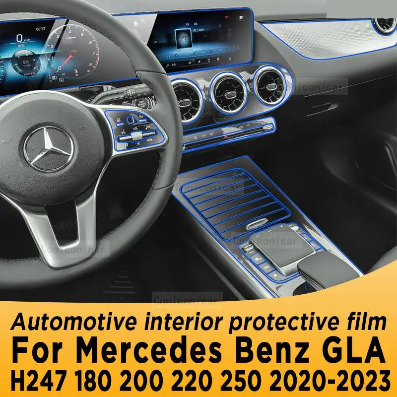 For Mercedes Benz GLA H247 2020-2023 Gearbox Panel Navigation Automotive Interior Screen Protective Film Cover TPU Anti-Scratch