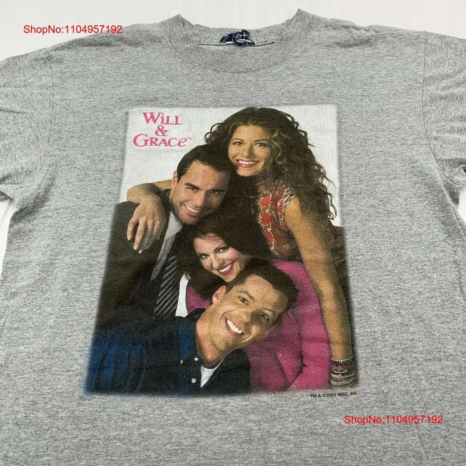 vintage 2003 WILL GRACE T Shirt MEDIUM nbc tv show vintage Washed Stylish designer clothes Soft fashion Unisex Slightly Casual