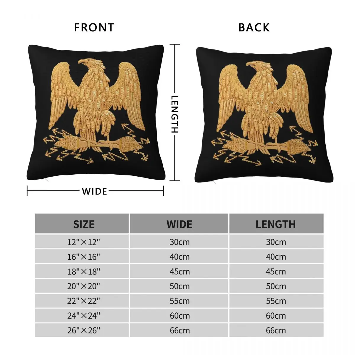 Napoleonic French Imperial Eagle Square Pillowcase Polyester Linen Velvet Creative Zip Decor Pillow Case Room Cushion Cover