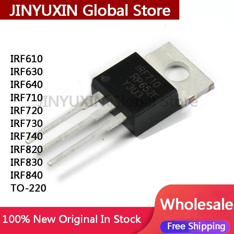 10pcs IRF610 IRF630 IRF640 IRF710 IRF720  IRF730 IRF740 IRF820 IRF830 IRF840 PBF TO-220 IC Chip In Stock Wholesale
