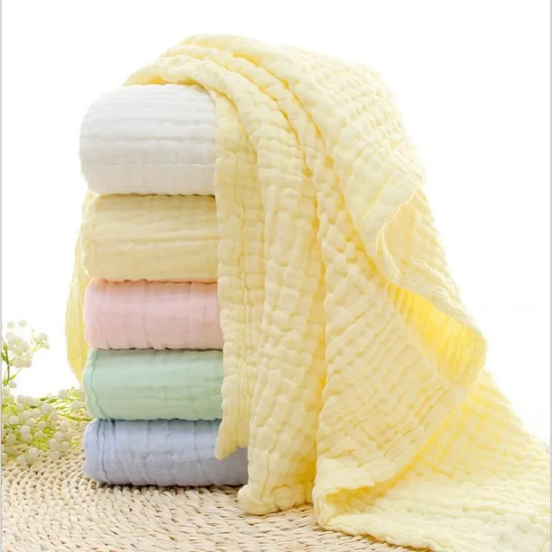 6 LayersBaby Bath Towel Muslin Cotton Towels Child Absorb Blanket Swaddle Wrap Bedding 105 * 105 CM