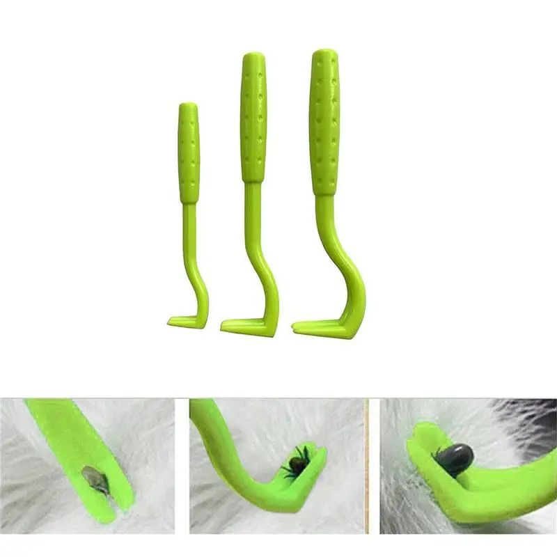 Pet Fleas Remover Ferramenta, Plástico Coçar Gancho, Cat e Dog Grooming Suprimentos, Ferramentas de Remoção de Carrapatos, 3pcs