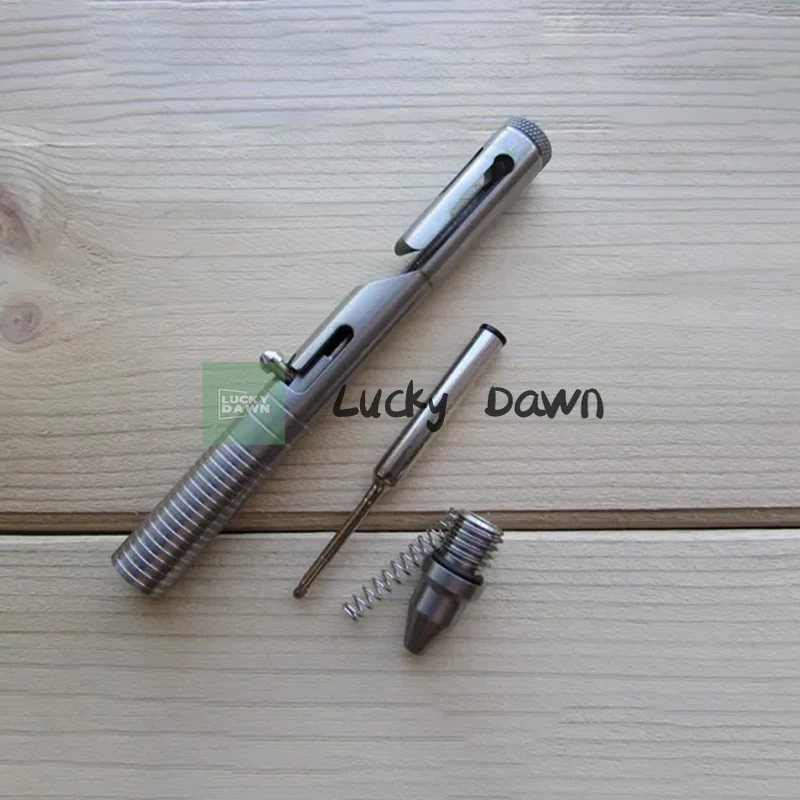 Caneta Tática Boker Plus 09BO089 CID CAL.45 em Liga de Titânio TC4 Usinada em CNC, Ferramenta de Defesa e Sobrevivência para Atividades ao Ar Livre