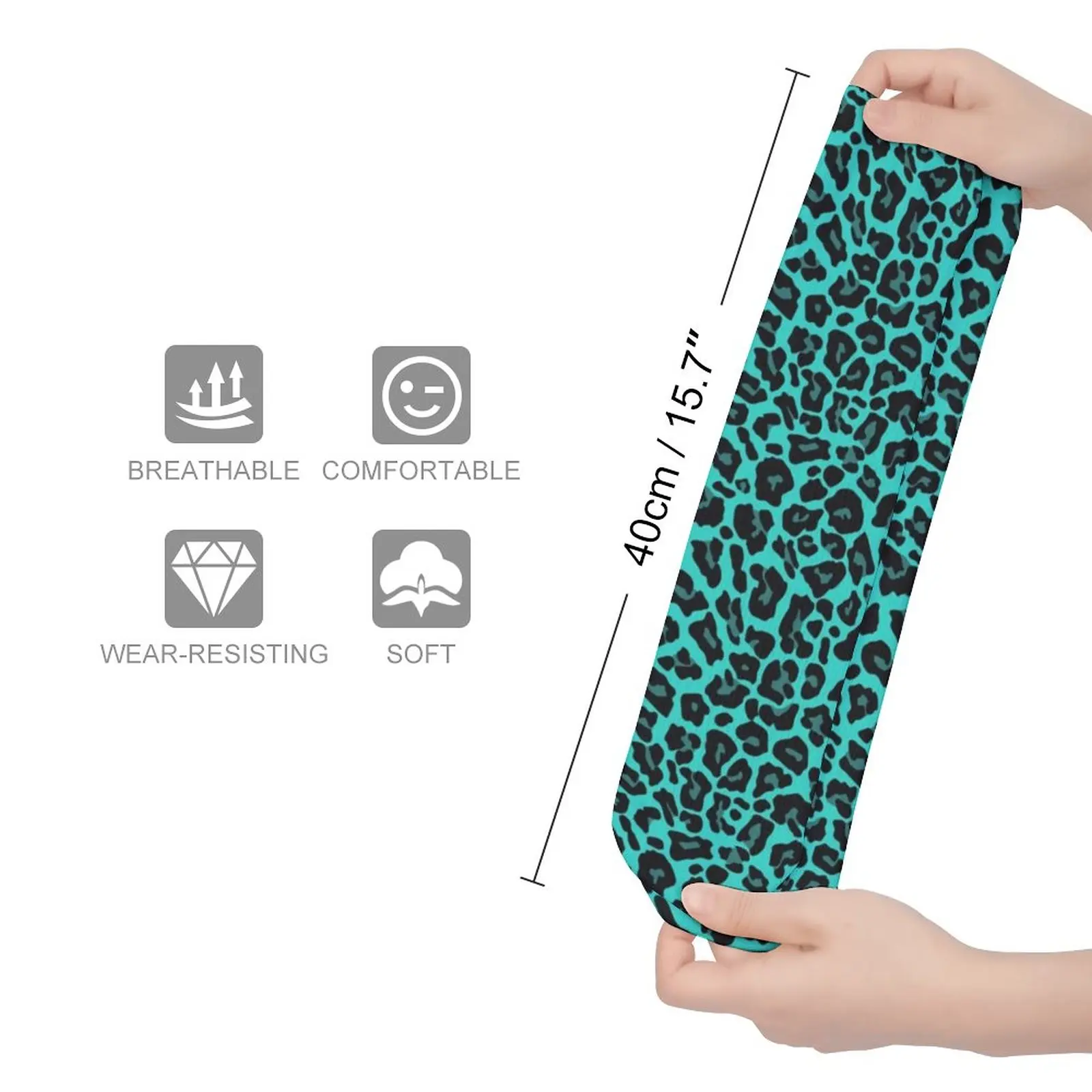 Green Cheetah Spots Print Stockings Female Leopard Skin Christmas Gift Socks Comfortable Funny Socks Running Skid Graphic Socks