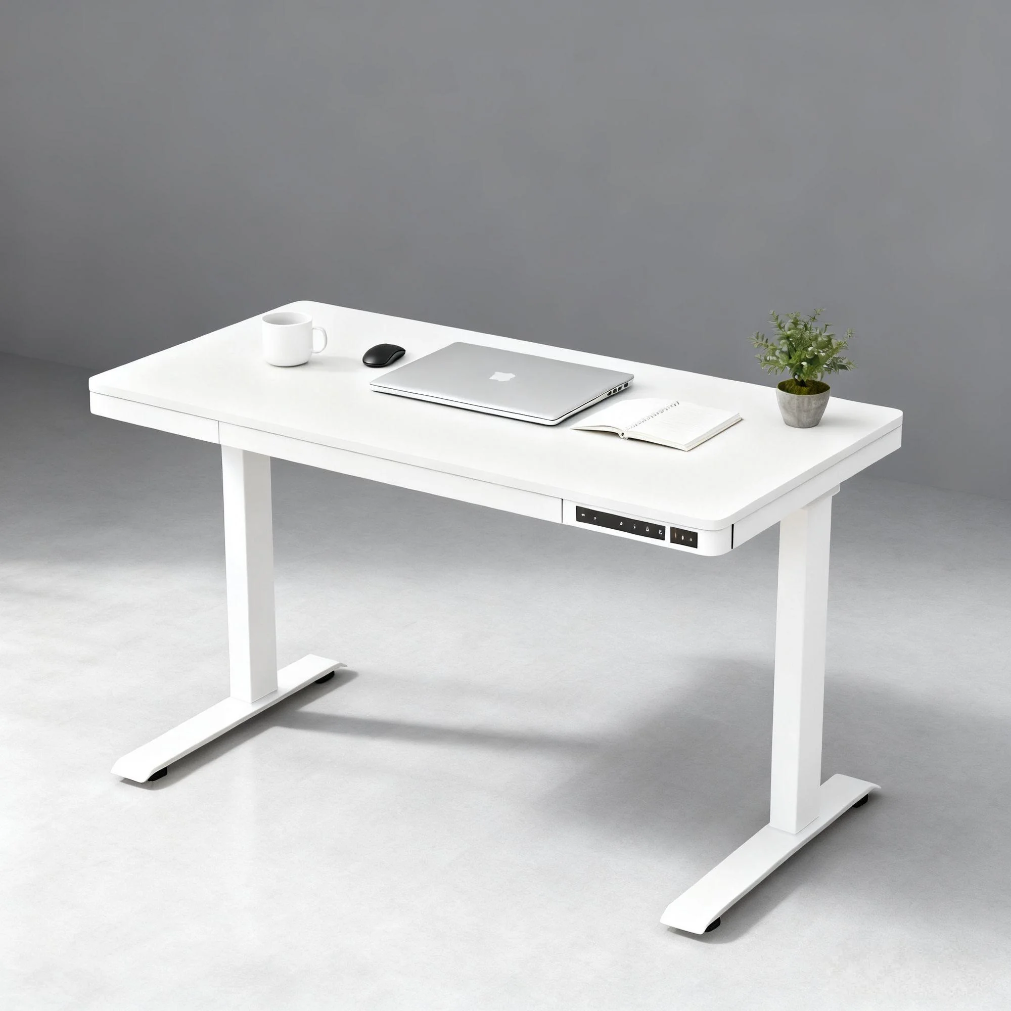 Embedded Hand Controller Electric Adjustable Height Table Electrical Standing Adjustable Desk Dual Motor with Drawer