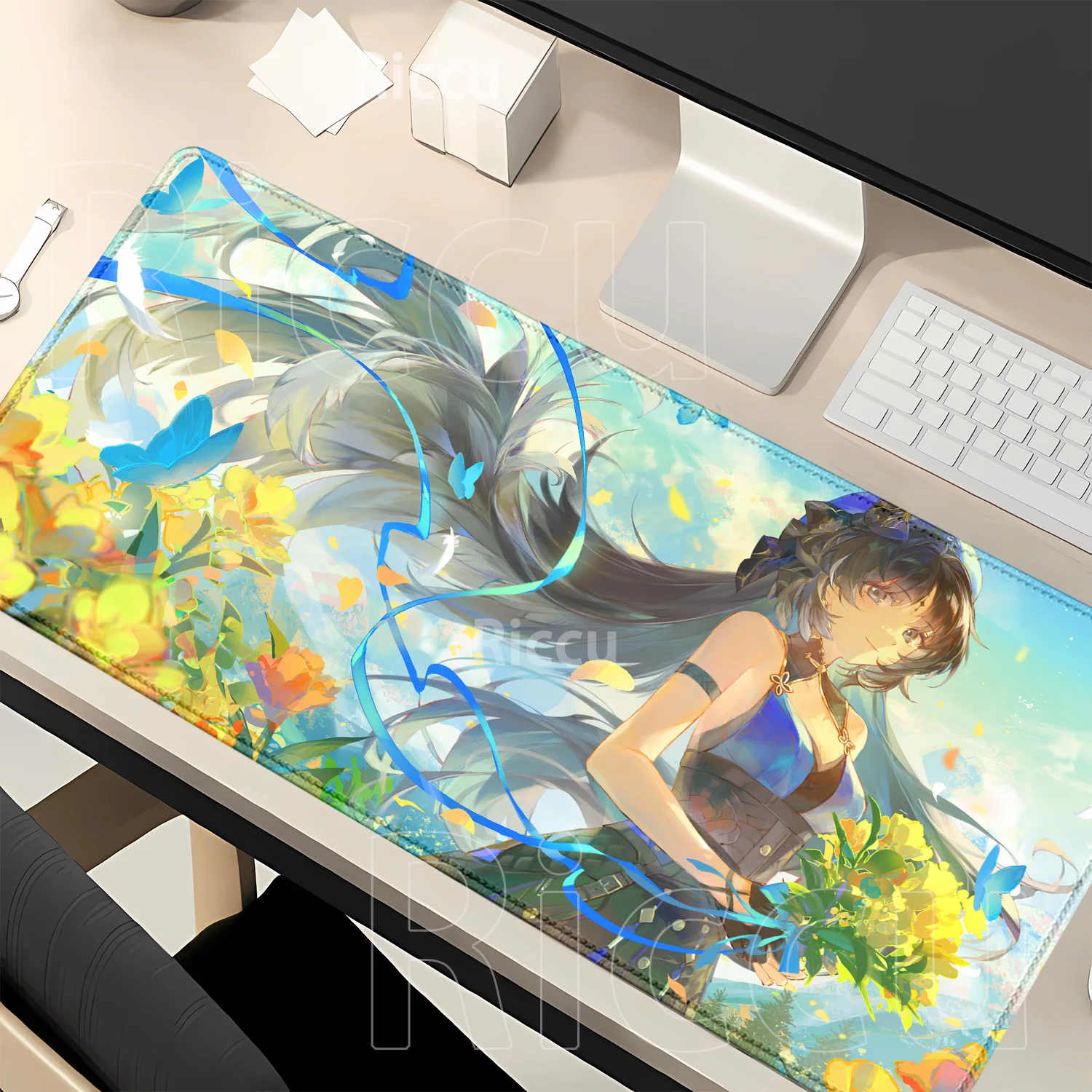 Mouse Pad Anime Girl Sexy Yangyang Xuanling Wuthering Waves XXL Office Accessories Mousepad Gaming Overlock HD Printing Desk Mat
