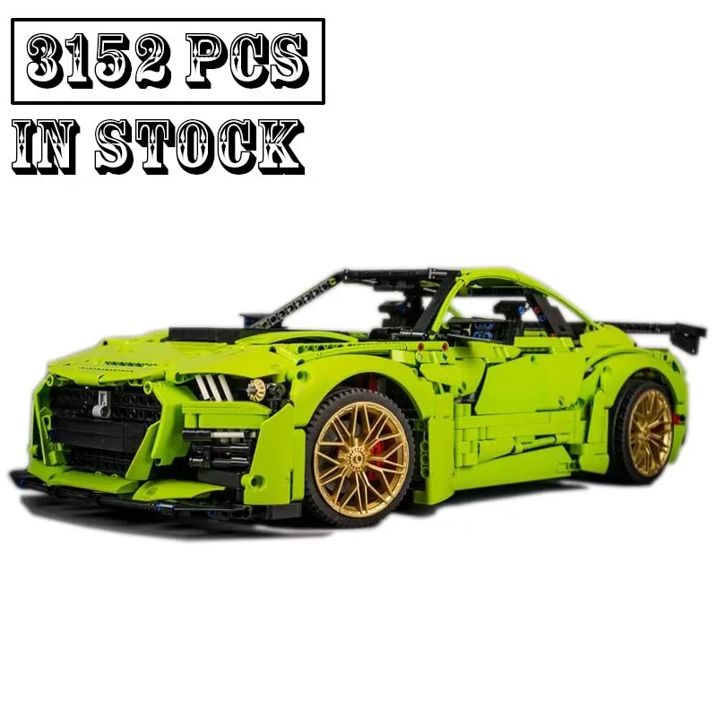 New Technologys MOC-165802 Shelby GT500 Fit 42115 Hypercar Super Racing Car Model Building Block Brick Toys Kids Birthday Gifts