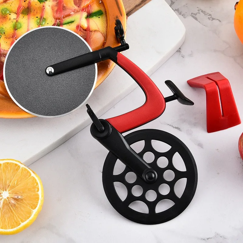 Portable Pizza Cutter for Picnic  Bicycle Shape Stainless Steel Pizza Slicer  Lightweight Reusable Camping Kitchen Tool