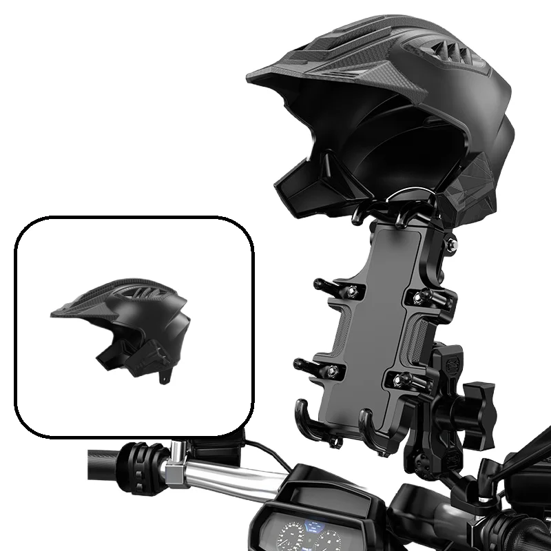 

Противоударный мотоциклетный держатель для мобильного телефона с амортизирующим зонтиком для шлема с восемью когтями, быстрый замок, фиксированный кронштейн для смартфона