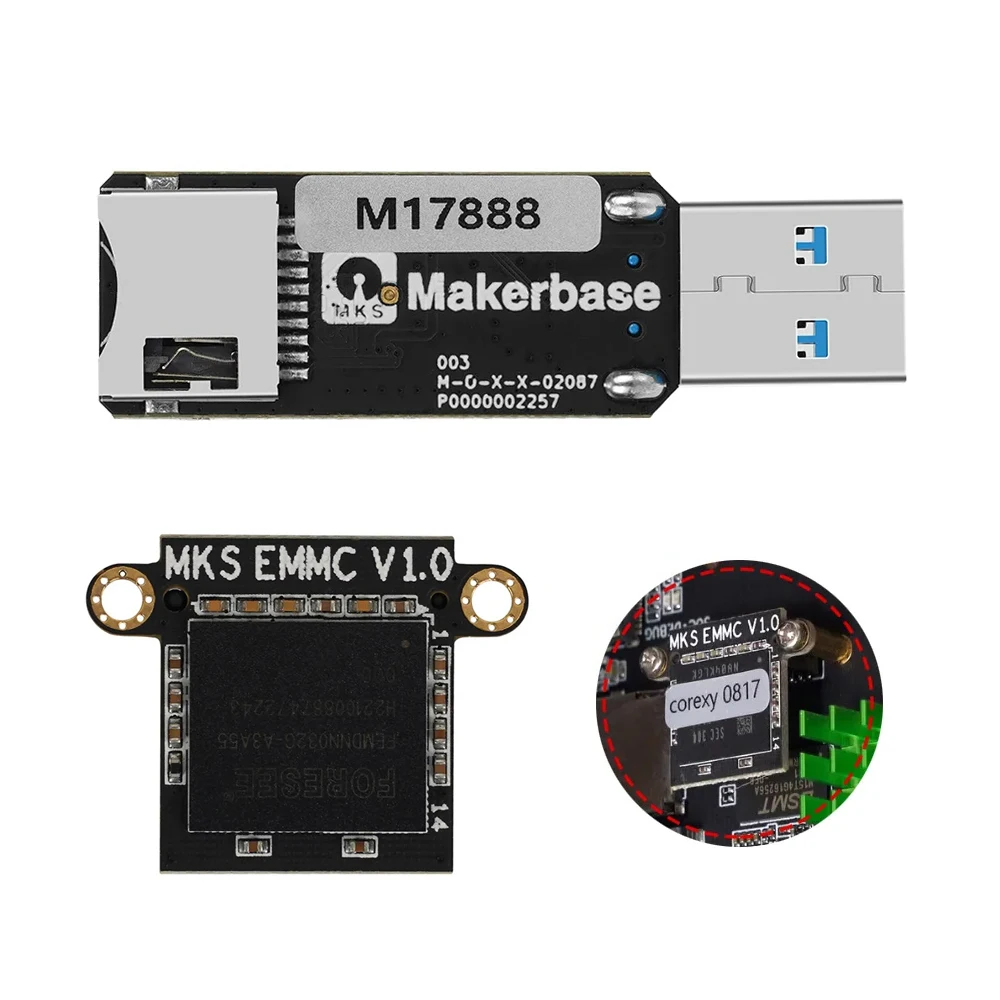 Makerbase EMMC-ADAPTER V2 MKS USB For MKS EMMC 32G Module Micro SD TF Memory Expansion Card Reader MKS EMMC