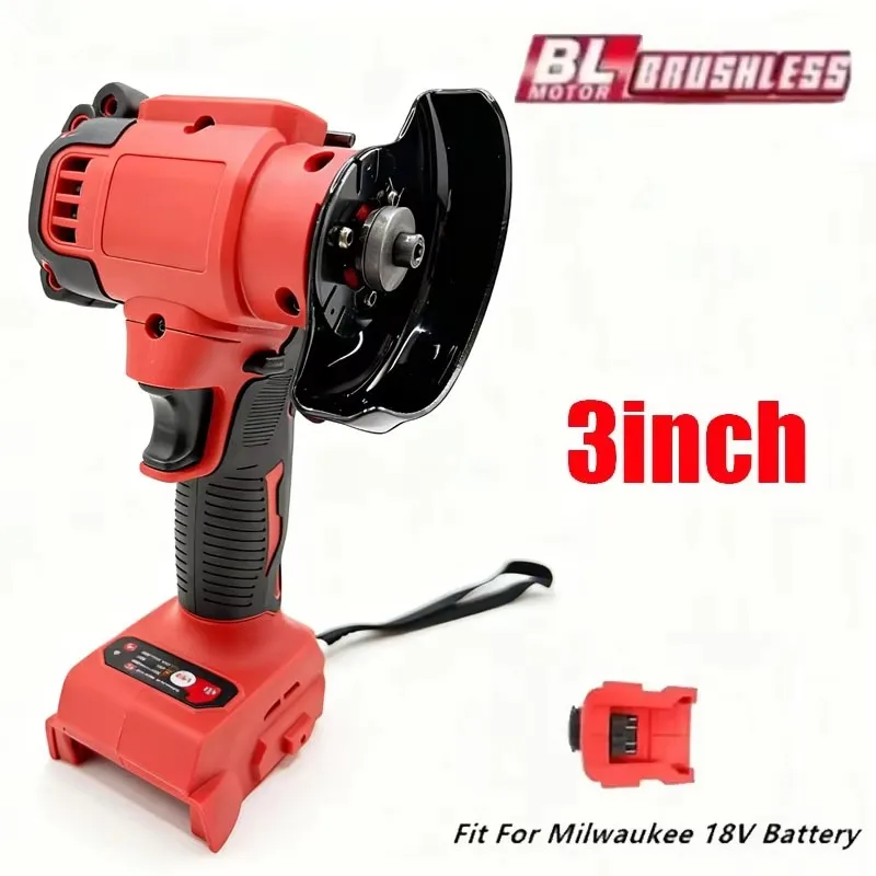 For Milwaukee 18v Battery Cordless Angle Grinder 3 Inch Polishing Machine Mini Diamond Cutting Grinding Cut OFF Tools