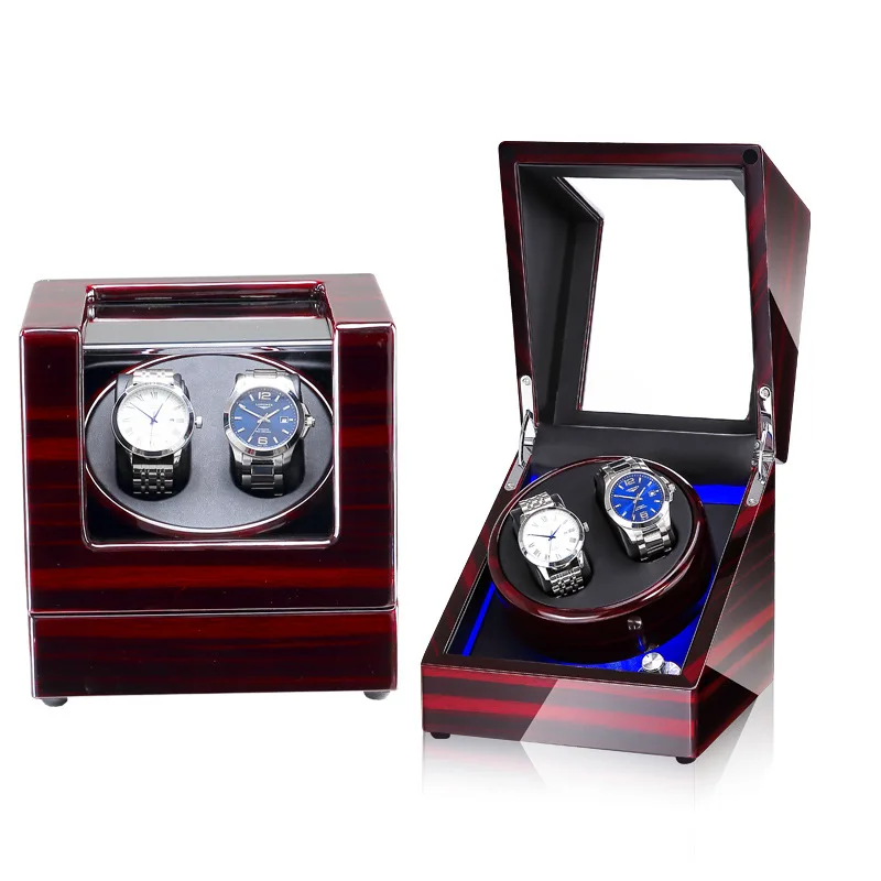 New High-Gloss Paint Shaking Watch Household AutomaticLEDLamp Watch Box Business Watch Roll Case Collection Maintenance Artifact