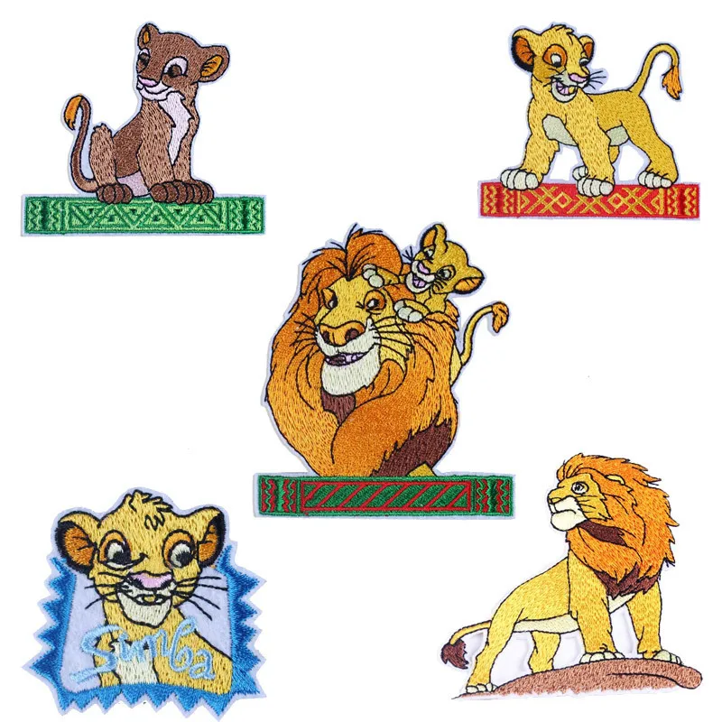 Anime movies The lion king Simba patches iron on clothes patches Garment stickers embroidery cloth stickers
