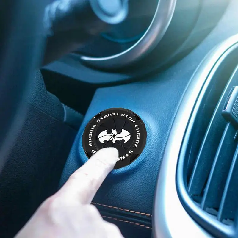 Stylish Push Start Button Car Stickers Bat Design Start Stop Button Cover One-touch Start Button Covers For Auto SUV RV Supplies