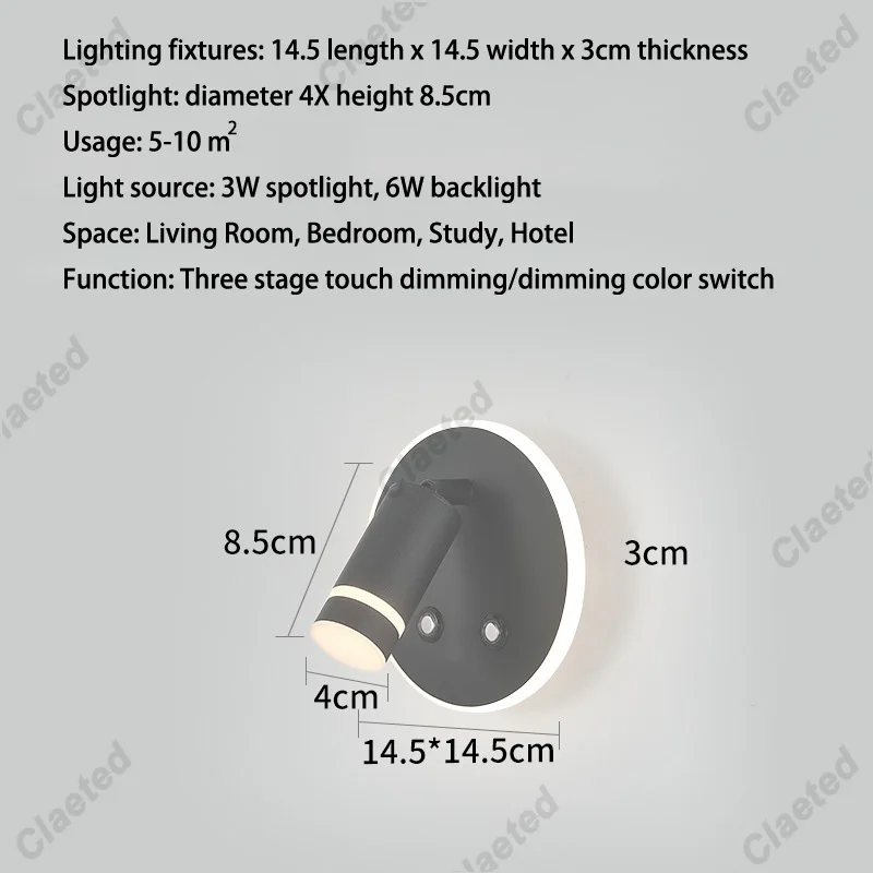 Nieuwe Scandinavische minimalistische wandlamp Hotelinterieur LED-leeslamp Gang Slaapkamer USB Opladen Nachtkastje Versier wandlamp