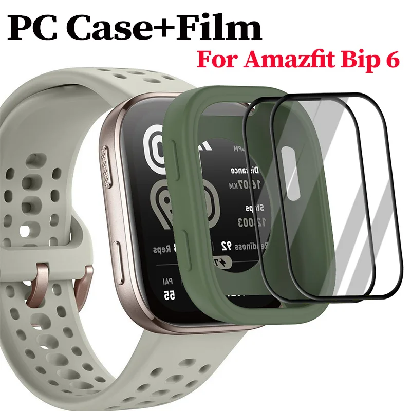 PC Case+Composite Film For Amazfit Bip 6 HD Clear Protective Films Screen Protector Cover for Amazfit Bip6 Shell Accessories