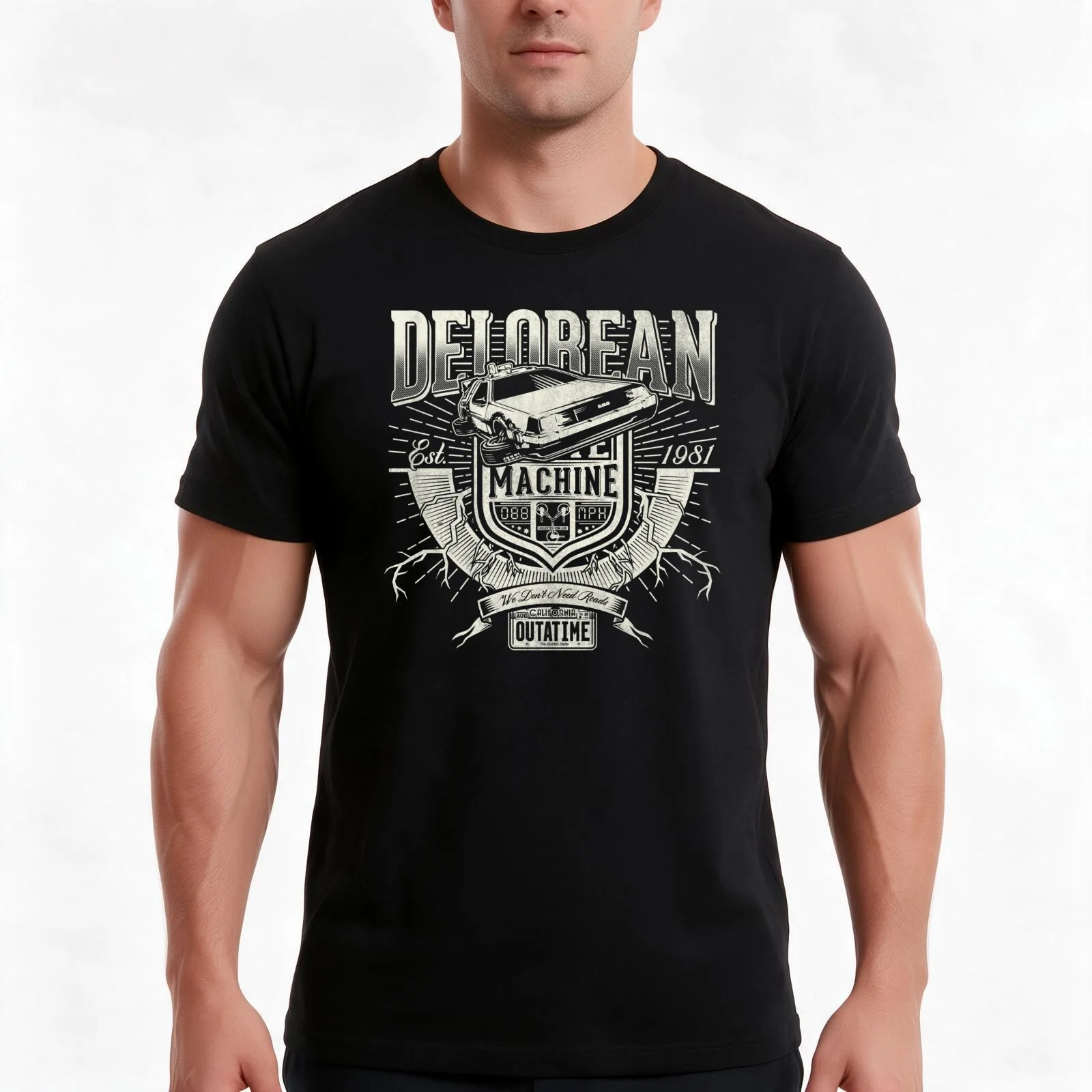 OutaTime T-Shirt Summer Casual Cotton Tee Oversized Streetwear Tops Vintage Graphic Print Loose Fit Short Sleeve