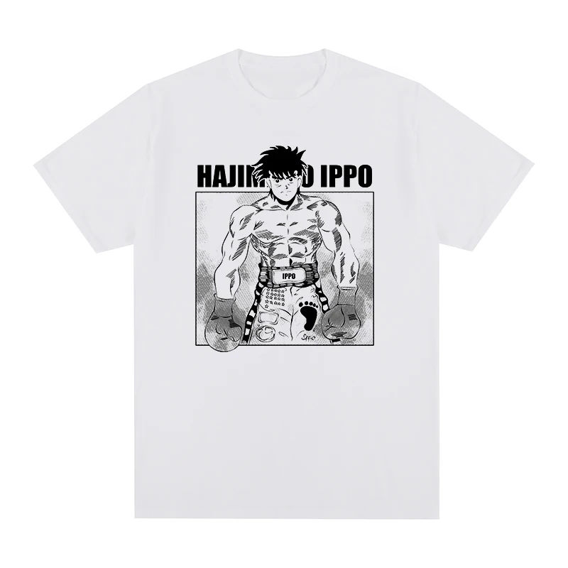 Hajime No Ippo Vintage Cotton Tee Anime Makunouchi Summer Fashion Anime T Shirts Harajuku Streetwear Short Sleeve Unisex Tops