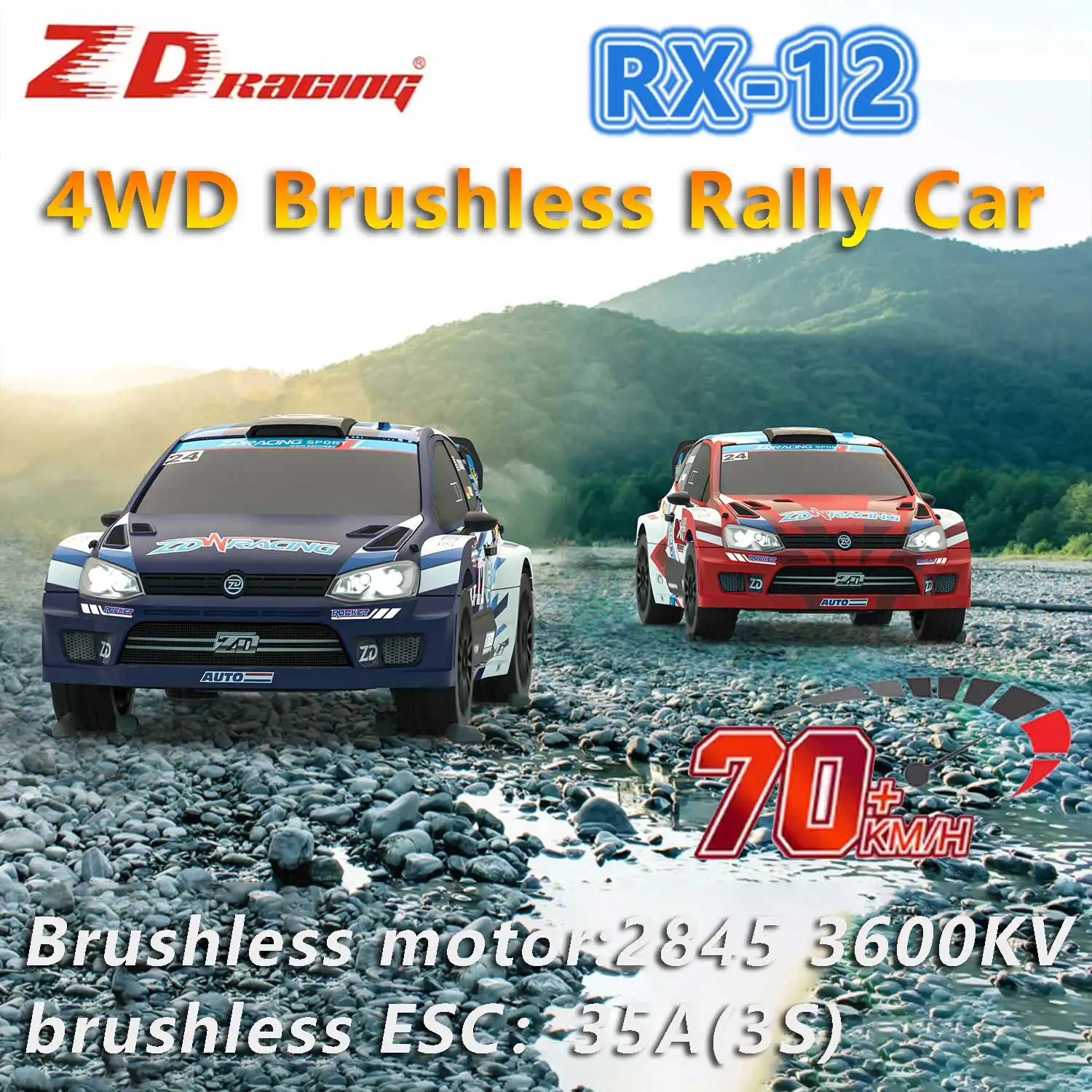 

ZD Racing RX-12 Высокоскоростной бесщеточный раллийный автомобиль 4WD 6-канальный для 1/12 электрического дистанционного управления внедорожник гоночная игрушка в подарок