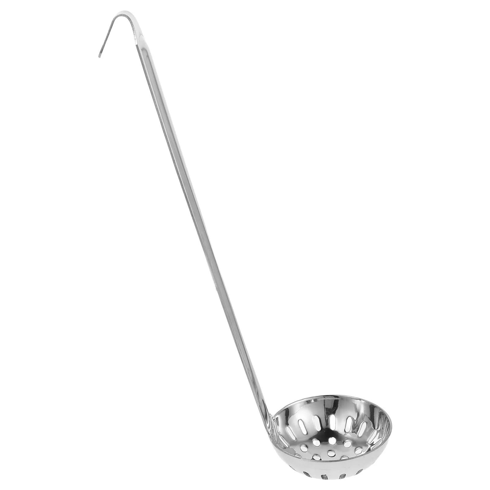 

Deep Stainless Steel Slotted Ladle Hook Handle Strainer Spoon For Kitchen Serving Catering Salad Bars Restaurant Home Use