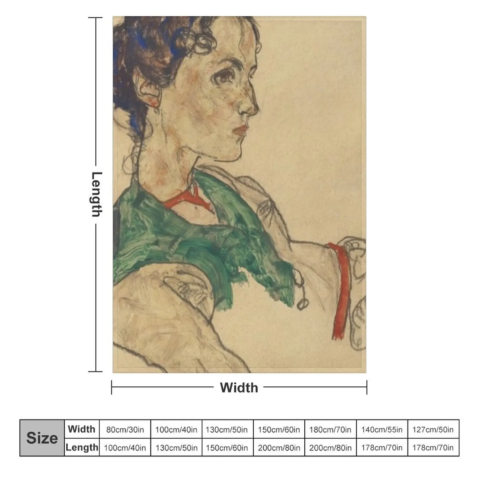 Portrait rhe young madame schiele by egone schiele Throw Blanket Luxury Thicken Sofas Blankets